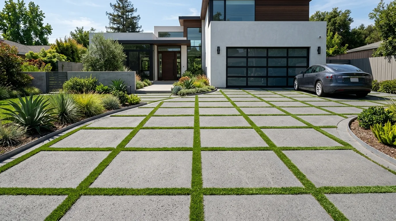 Driveway With Gravel Contrast